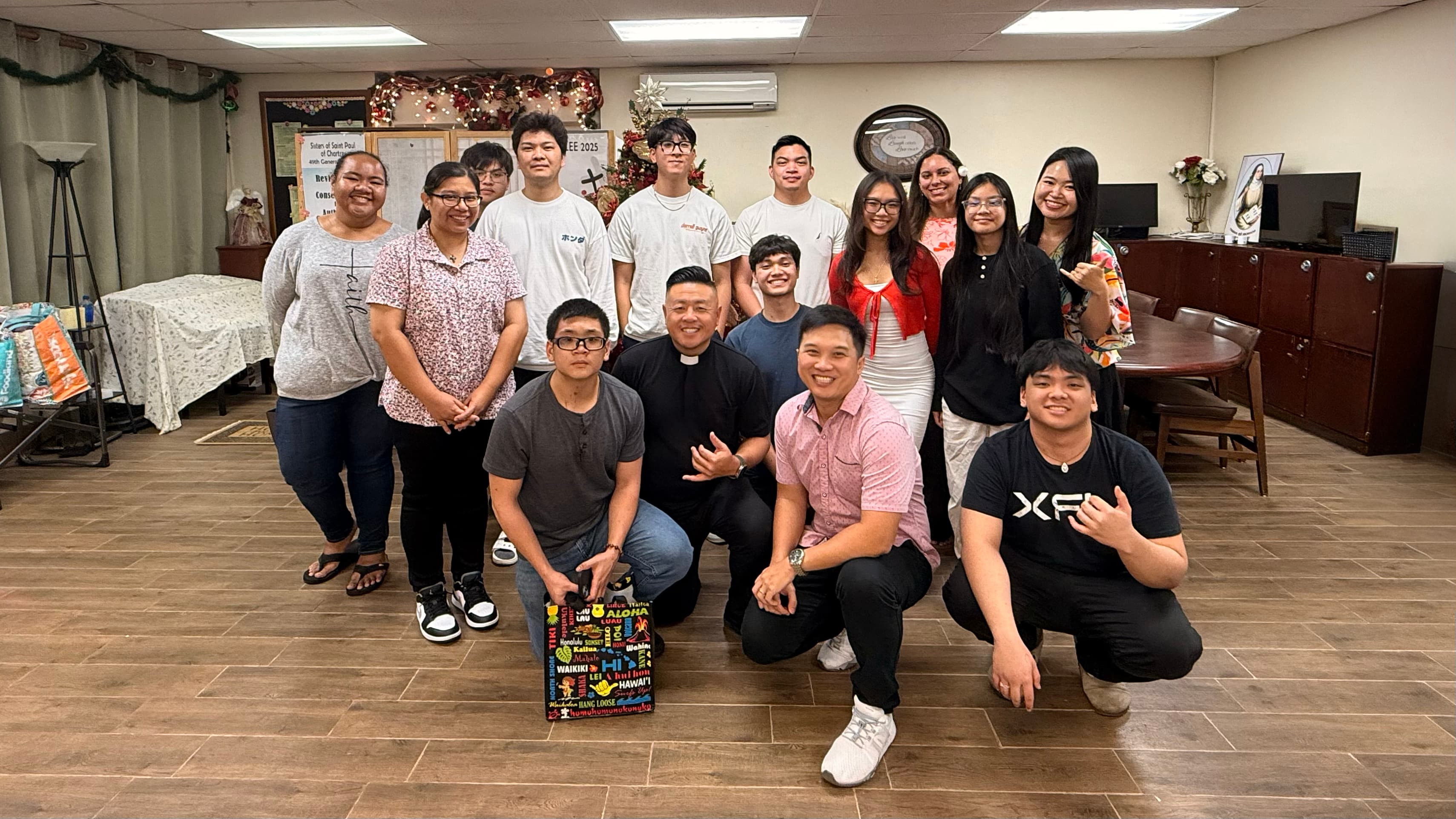 Saints in Training youth group at Christmas